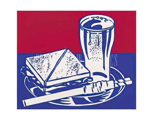 The Artwork of Roy Lichtenstein: Pop Art's Master of Ben-Day Dots and Cultural Commentary - SANDWICH AND SODA 1964 by Roy Lichtenstein