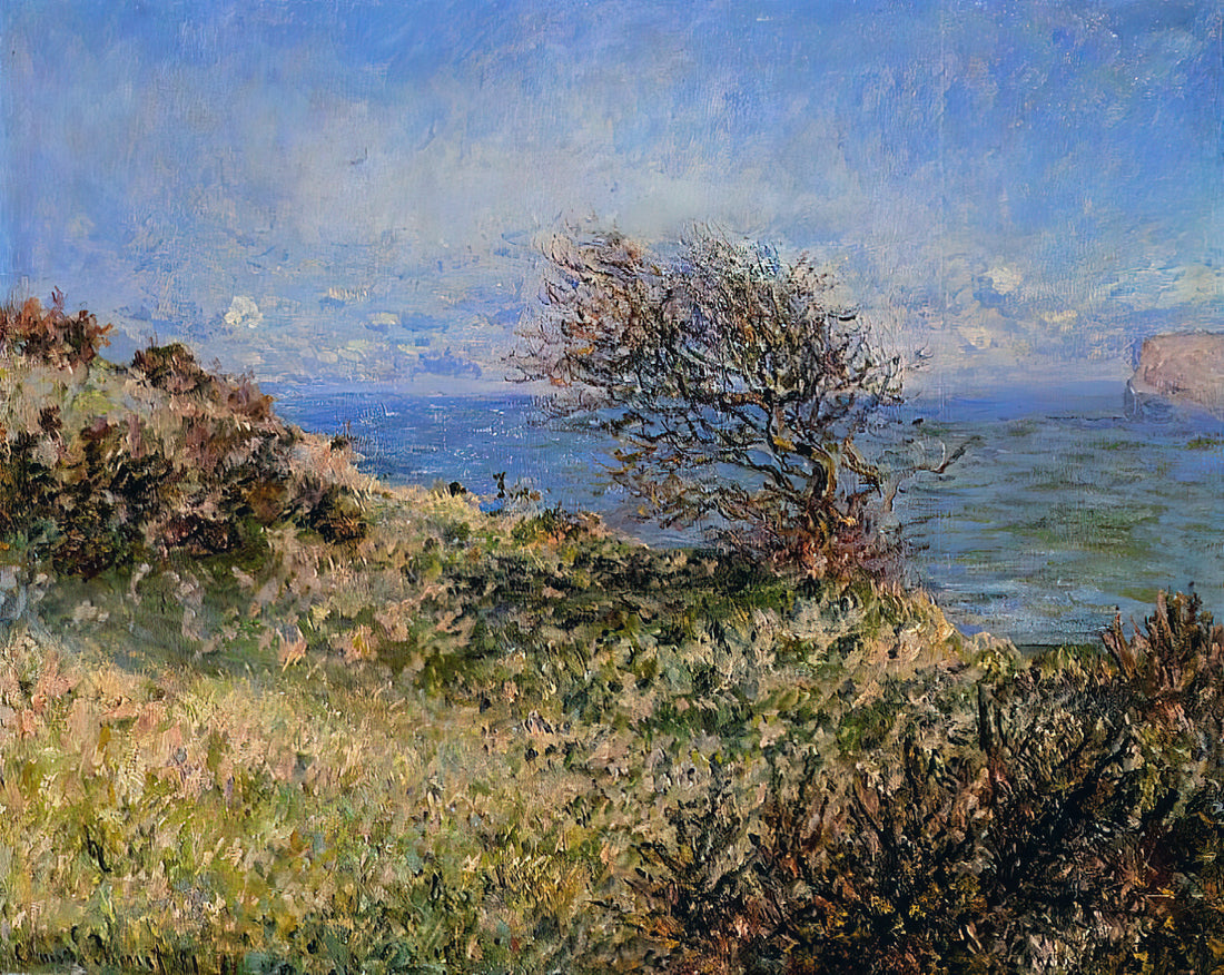 The Avenue: Claude Monet's Mastery of Light and Perspective in Impressionism - On the Cliff at Fecamp by claude monet