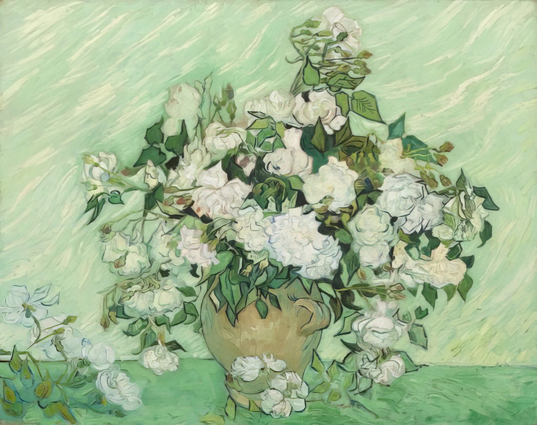 The Best of Van Gogh: A Curator's Guide to His Most Essential Works - Vase with Pink Roses by Vincent van Gogh
