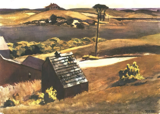 The Enduring Allure of Edward Hopper Posters: A Deep Dive into American Realism - Burly Cobb Hen Coop and Barn by Edward Hopper