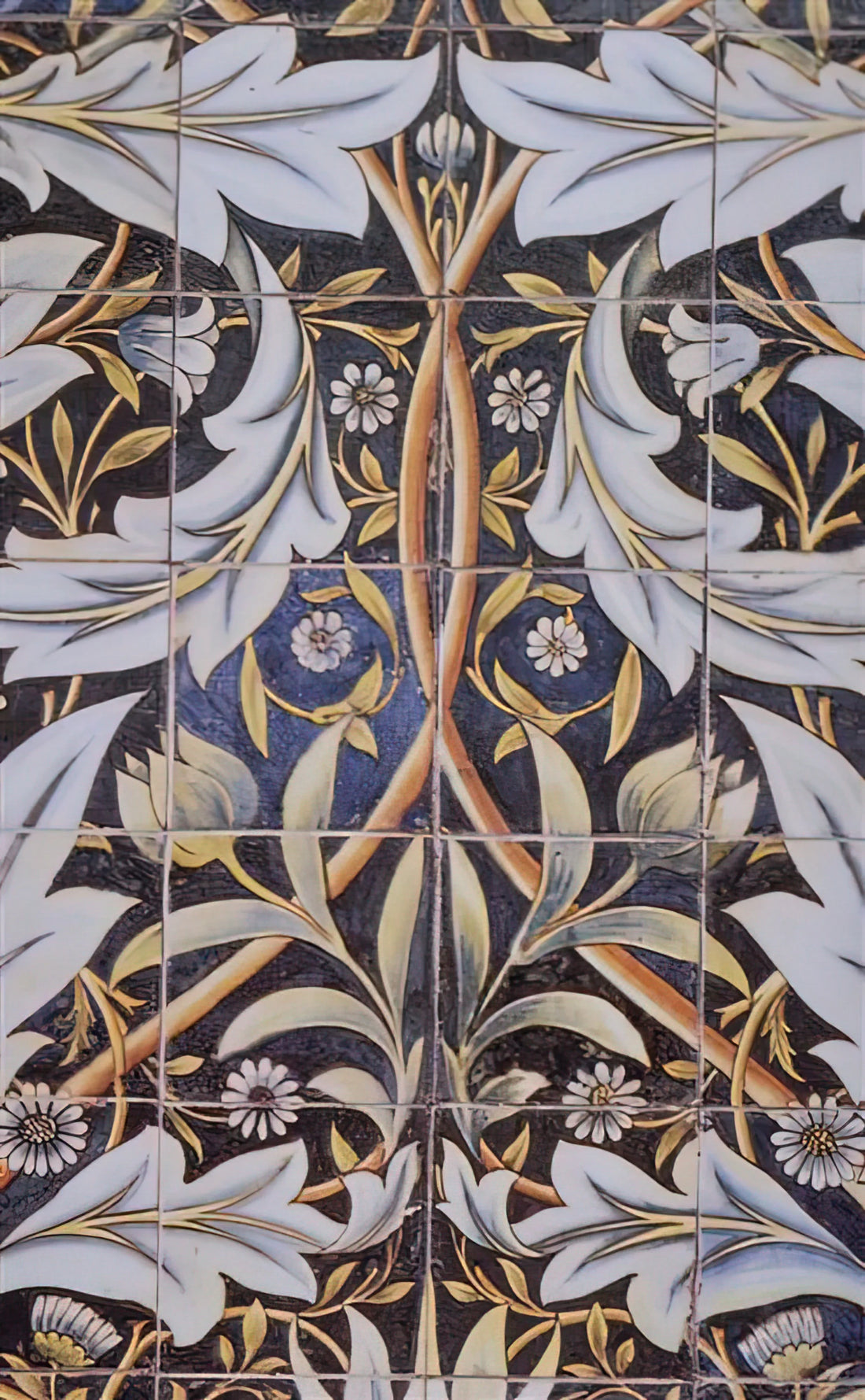 The Enduring Charm of Morris Daisy: A Timeless Arts and Crafts Icon - PANEL OF CERAMIC TILES DESIGNED BY MORRIS AND PRODUCED BY WILLIAM DE MORGAN 1876 by William Morris