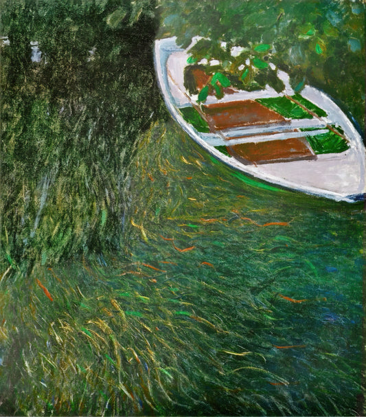 The Enduring Legacy of Claude Monet, Reimagined: From Canvases to LEGO Bricks - The Row Boat by claude monet