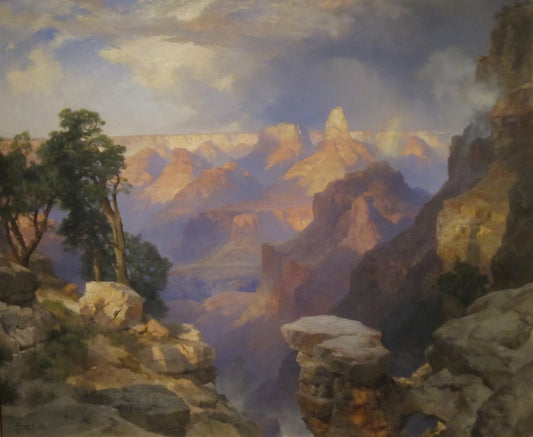 The Enduring Majesty: Exploring the Grand Canyon Painting by Thomas Moran - Grand Canyon with Rainbow by Thomas Moran