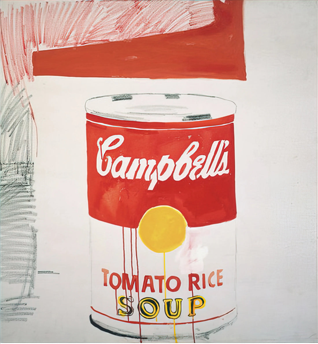 The Iconic Fusion: Exploring the Andy Warhol Gretzky Print - Campbell's Soup Can  Tomato Rice  by Andy Warhol