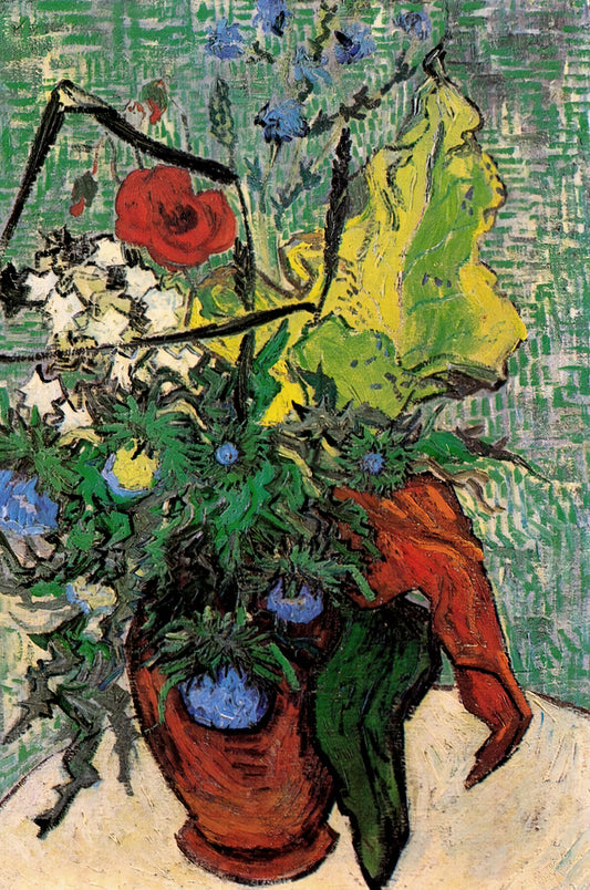 The Luminous Legacy: Unpacking Van Gogh's "15 Sunflowers" - Wild Flowers and Thistles in a Vase by Vincent van Gogh
