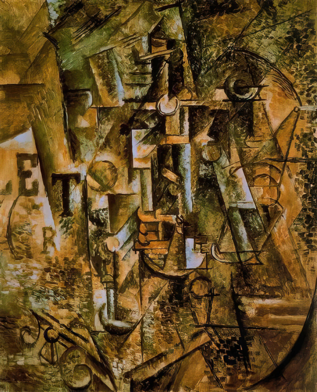 The Red Armchair by Picasso: A Masterpiece of Cubist Innovation and Domestic Intimacy - Still life with bottle of rum - 1911 by Pablo Picasso