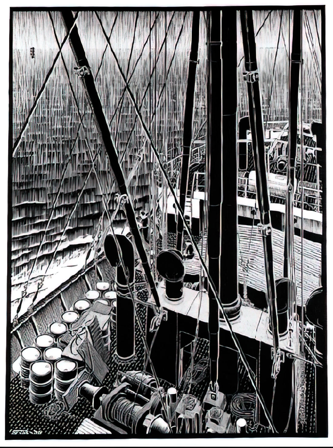 The Unfolding Worlds of Maurits Cornelis Escher: A Journey Through Impossible Art - FREIGHTER SEPTEMBER 1936 1936 by MC Escher