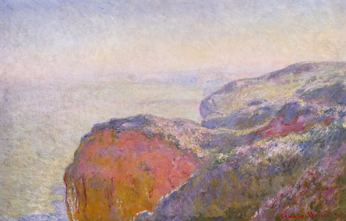 Unearthing Beauty: Claude Monet and His Jerusalem Artichoke Flowers - Cliff near Dieppe in the Morning by claude monet