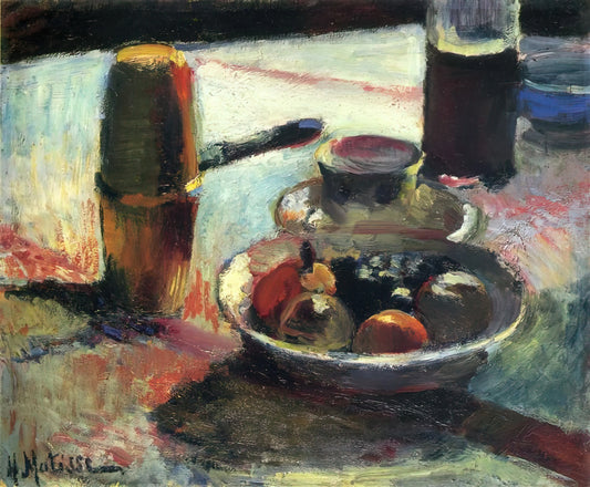 Unveiling the Creative Crucible: Inside the Matisse Art Studio - FRUIT AND COFFEE POT by Henri Matisse