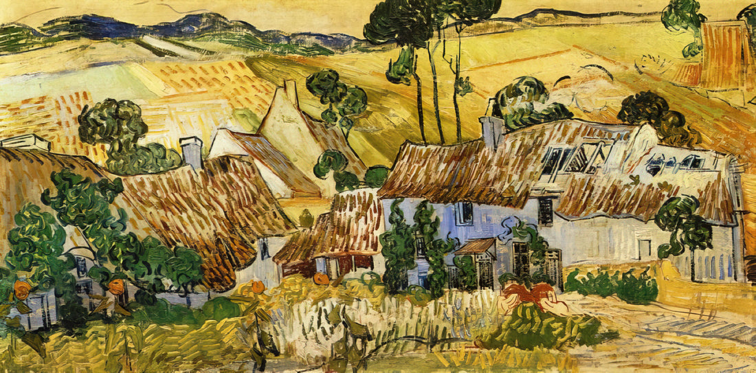 Van Gogh Framed: A Curator's Guide to Displaying His Masterpieces - Thatched Houses against a Hill by Vincent van Gogh