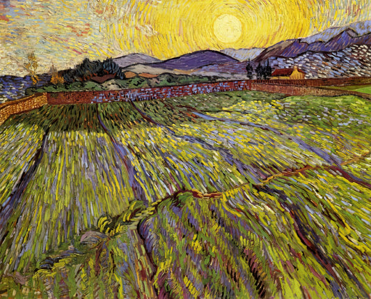 Van Gogh Replica Paintings: Expert Guide to Museum-Quality Art Prints - Enclosed field with rising sun by Vincent van Gogh