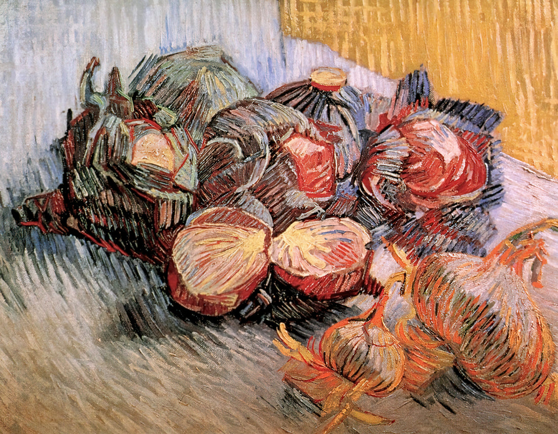 Van Gogh Ship Painting: The Artist's Maritime Masterpieces and Coastal Visions - Still Life with Red Cabbages and Onions by Vincent van Gogh