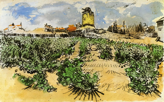 Van Gogh Skeleton with Cigarette Poster: The Artist's Memento Mori and Its Enduring Appeal - The Mill of Alphonse Daudet at Fontevieille by Vincent van Gogh