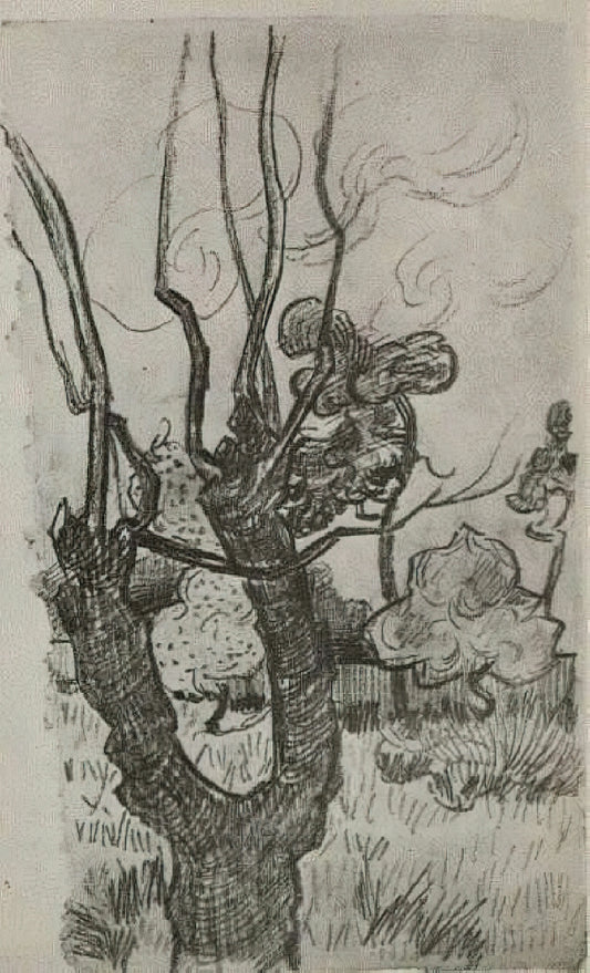 Van Gogh Water Paintings: The Overlooked Mastery of His Aqueous Works - A Bare Treetop in the Garden of the Asylum by Vincent van Gogh