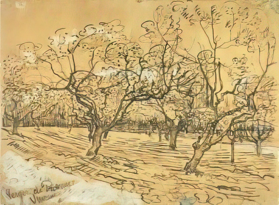 Van Gogh at Eternity's Gate: The Final Masterpieces of a Tormented Genius - Orchard with Blossoming Plum Trees The White Orchard by Vincent van Gogh