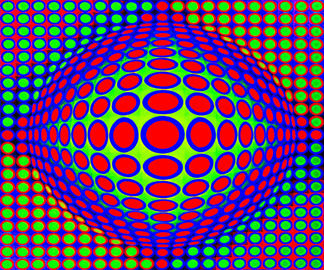 Vasarely Zebra Print: The Optical Art Masterpiece That Defined a Movement - Vega 200 - 1968 by Victor Vasarely