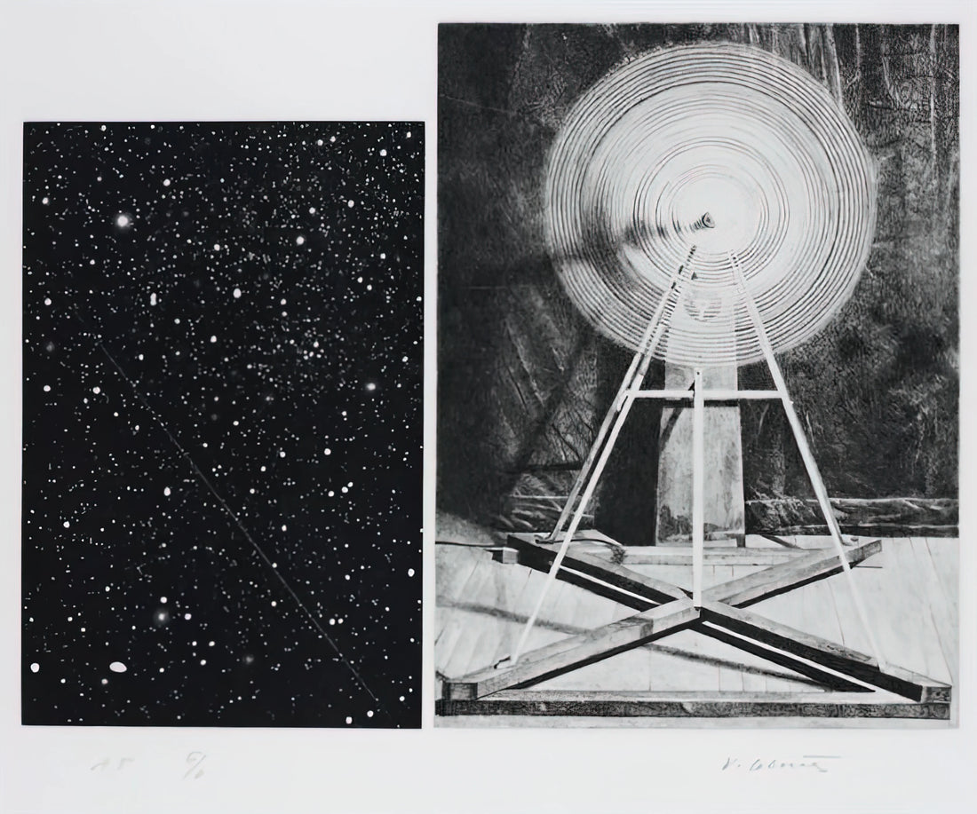 Vija Celmins Canvas: The Sublime Precision of Nature in Contemporary Art - CONCENTRIC BEARINGS A 1984 by Vija Celmins