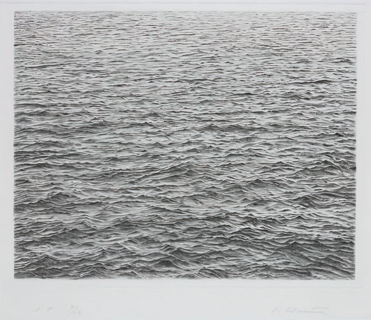 Vija Celmins Reproduction: The Art of Precision in Museum-Quality Prints - DRYPOINT OCEAN SURFACE 1983 by Vija Celmins