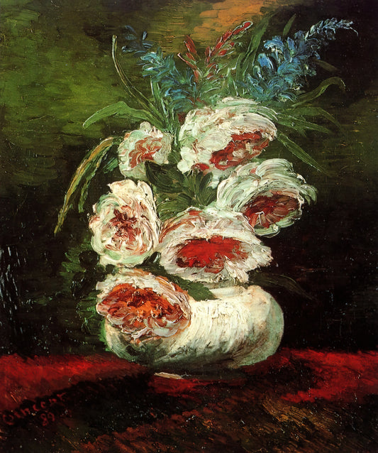 Vincent by Himself: The Self-Portraits of Vincent van Gogh as a Window to the Soul - Vase with Peonies by Vincent van Gogh