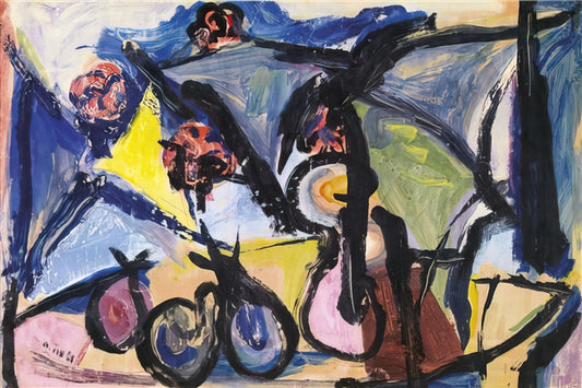 Walasse Ting's 'One Cent Life': A Kaleidoscopic Journey Through Mid-Century Avant-Garde - Abstract Still Life - 1950 by Walasse Ting