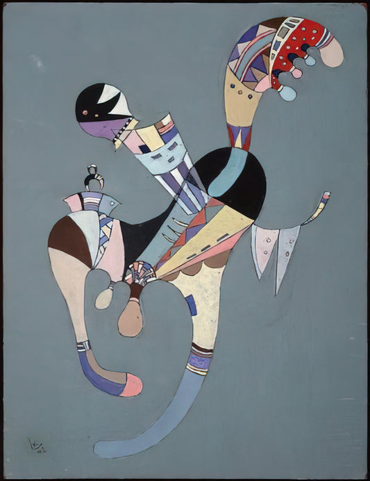 Wassily Kandinsky Canvas Prints: A Journey into Abstract Expressionism - A FLOATING FIGURE 1942 by Wassily Kandinsky