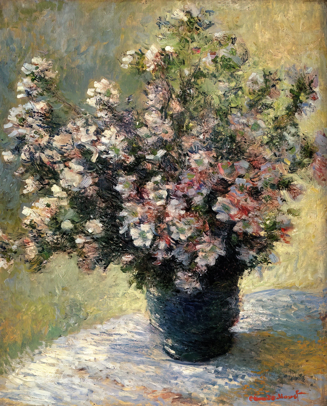 Water Lilies at the Orangerie: Claude Monet's Immersive Masterpiece of Light and Reflection - Vase of Flowers by claude monet