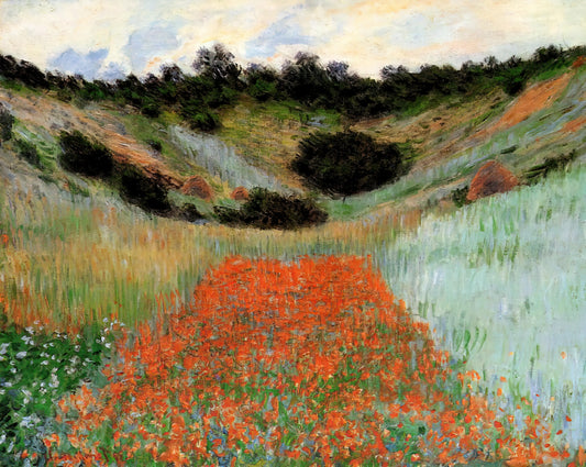 Water Lilies of Monet: The Magic of Water and Light - Poppy Field in a Hollow near Giverny by claude monet