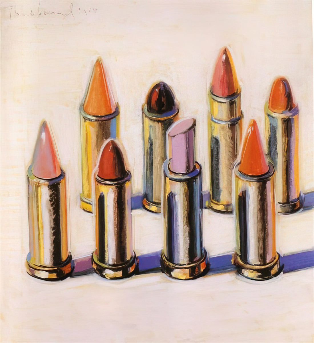 Wayne Thiebaud Original Art for Sale: A Collector's Guide to Acquiring Museum-Quality Works - Lipsticks - 1964 by Wayne Thiebaud