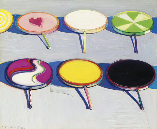 Wayne Thiebaud Posters for Sale: A Collector's Guide to Iconic American Art Prints - Seven Suckers - 1970 by Wayne Thiebaud