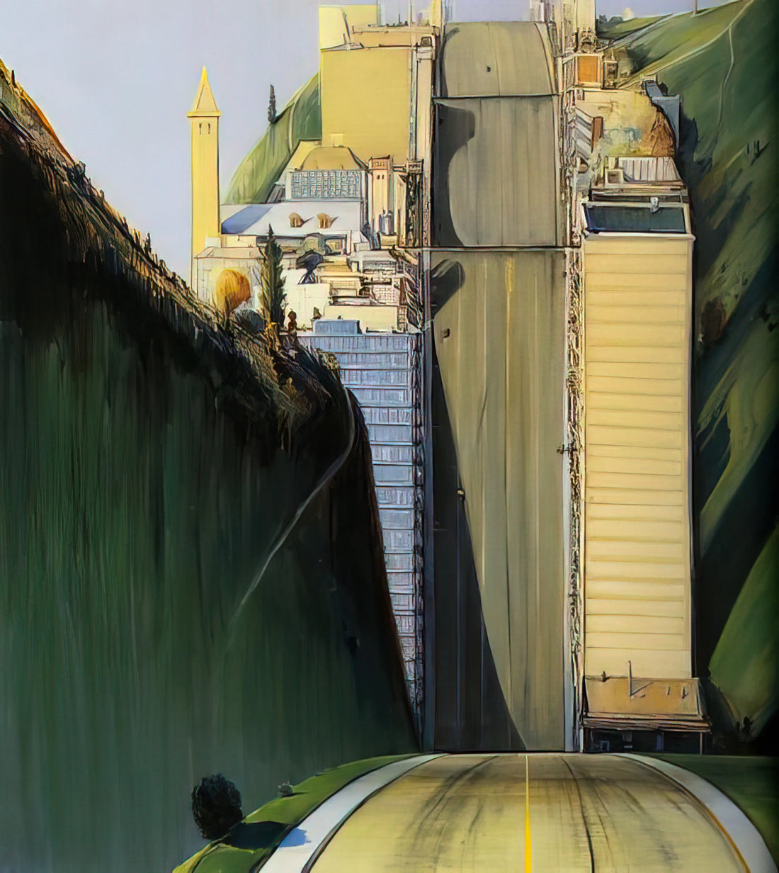 Wayne Thiebaud Posters: A Celebration of American Pop Art and Everyday Delights - Park Place - 1993 by Wayne Thiebaud