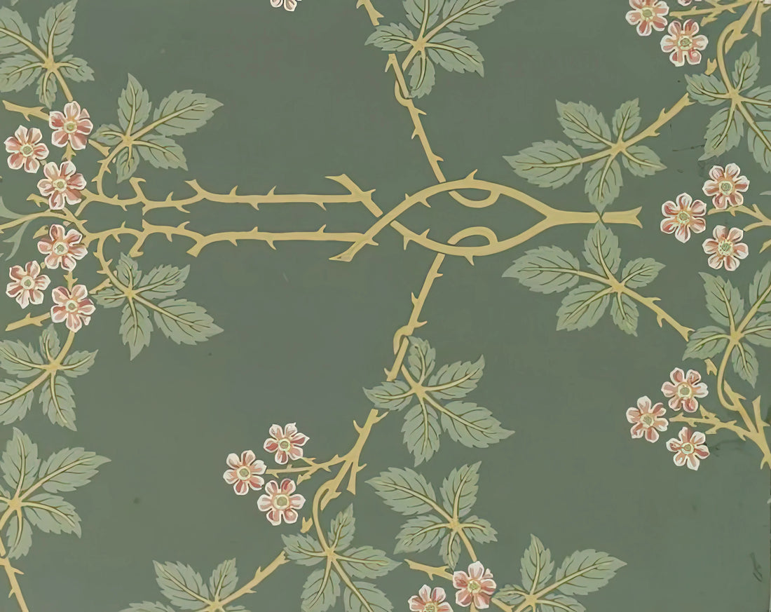 William Morris Pomegranate Print: A Masterpiece of Arts and Crafts Design - WALLPAPER BLACKBERRY PATTERN 388 1917 by William Morris