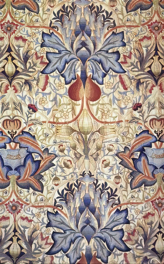 William Morris Print 'Strawberry Thief': A Masterpiece of Arts and Crafts Design - ACANTHUS EMBROIDERED PANEL 1890 by William Morris