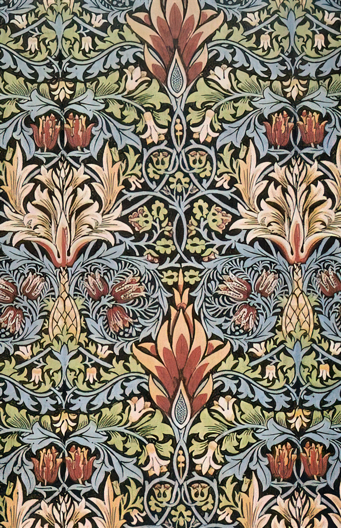 William Morris Prints: The Enduring Legacy of Desenio's Arts & Crafts Vision - SNAKESHEAD PRINTED TEXTILE 1876 by William Morris