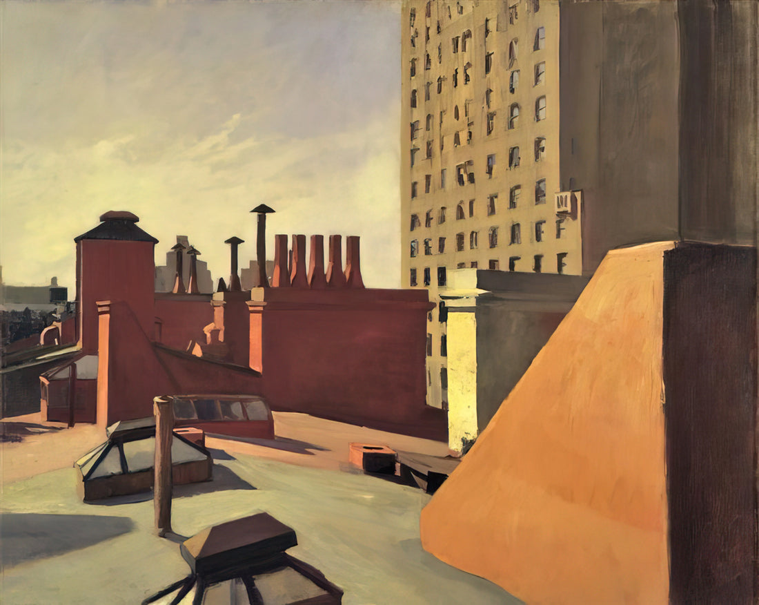 Wim Wenders & Edward Hopper: A Cinematic Dialogue in Stillness and Light - City Roofs by Edward Hopper