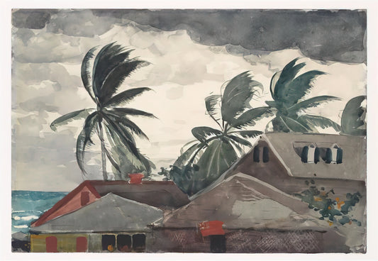 Winslow Homer Hurricane: A Masterpiece of American Realism and Nature's Fury - HURRICANE BAHAMAS 1898 by Winslow Homer