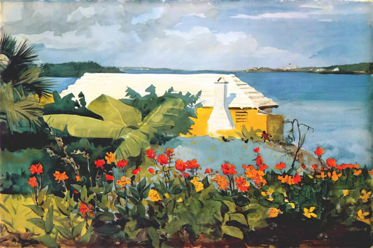 Winslow Homer Prints & Posters: A Collector's Guide to America's Master of Realism - FLOWER GARDEN AND BUNGALOW BERMUDA by Winslow Homer
