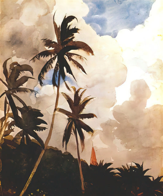 Winslow Homer Reproductions: A Guide to Museum-Quality Art Prints - PALM TREES BAHAMAS by Winslow Homer