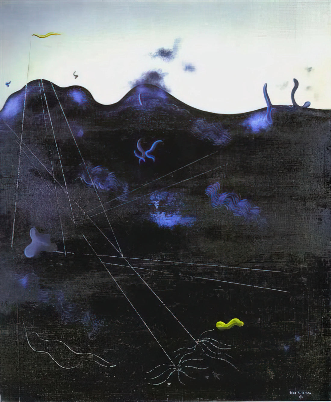 Yves Tanguy Acrylic Print: Surrealist Dreamscapes in Modern Reproduction - Blue Bed by Yves Tanguy