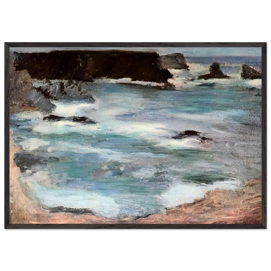ROCHERS A BELLE ILE 1896 0 - Henri Matisse 70x100 cm / 28x40 inches Framed Art Print – Black Wooden Frame