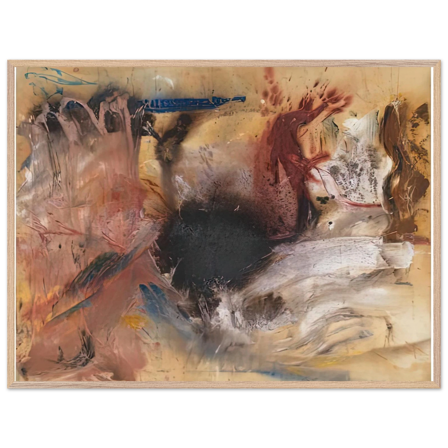 Helen Frankenthaler - Sun Spot, 1954- Wall Art - 30x40 cm / 12x16 inches - Premium Wooden Framed Poster With Fine Art Paper-canvas - Black frame