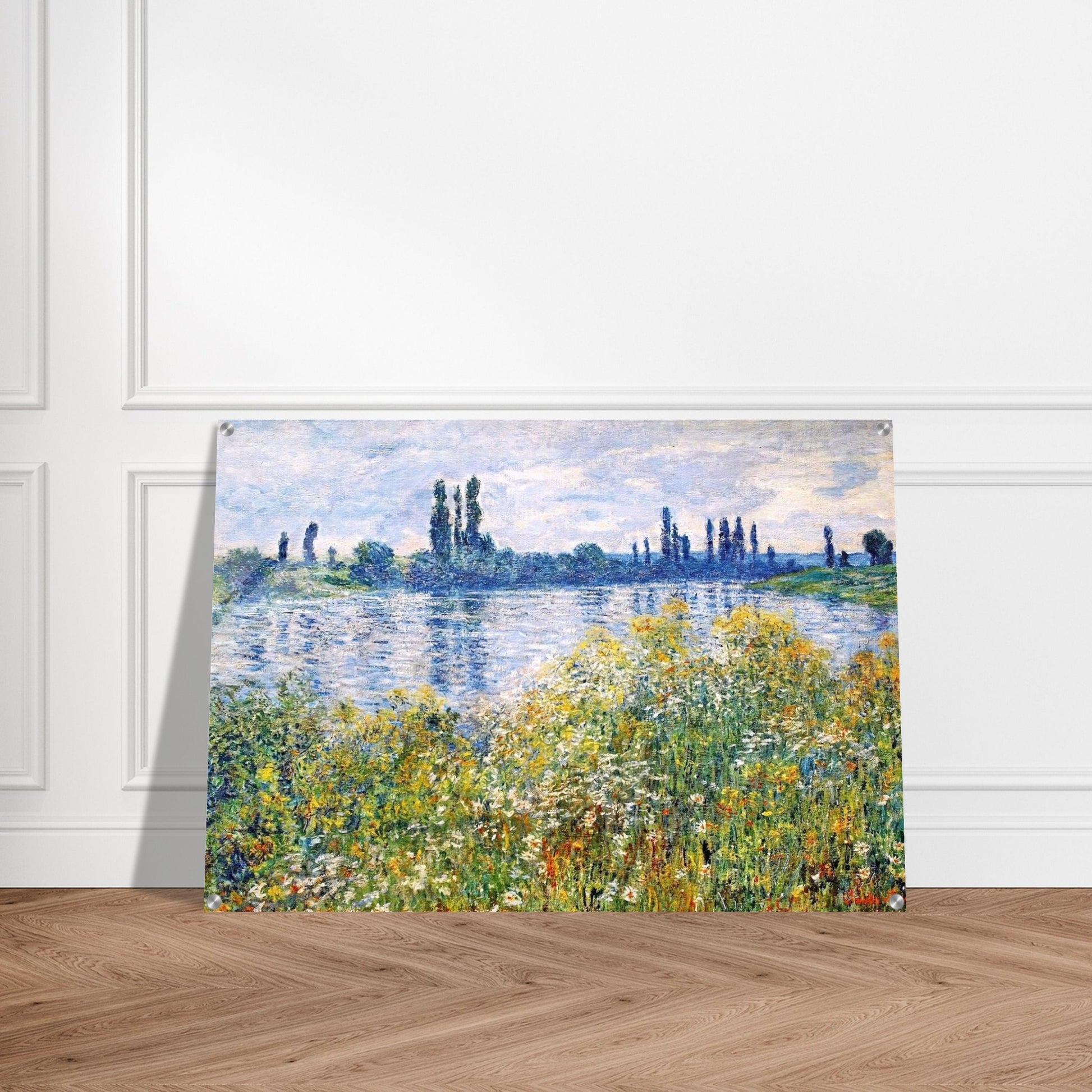 Flowers on the Banks of Seine near Vetheuil - claude monet Acrylic Print - 70x100 cm / 28x40″ inches