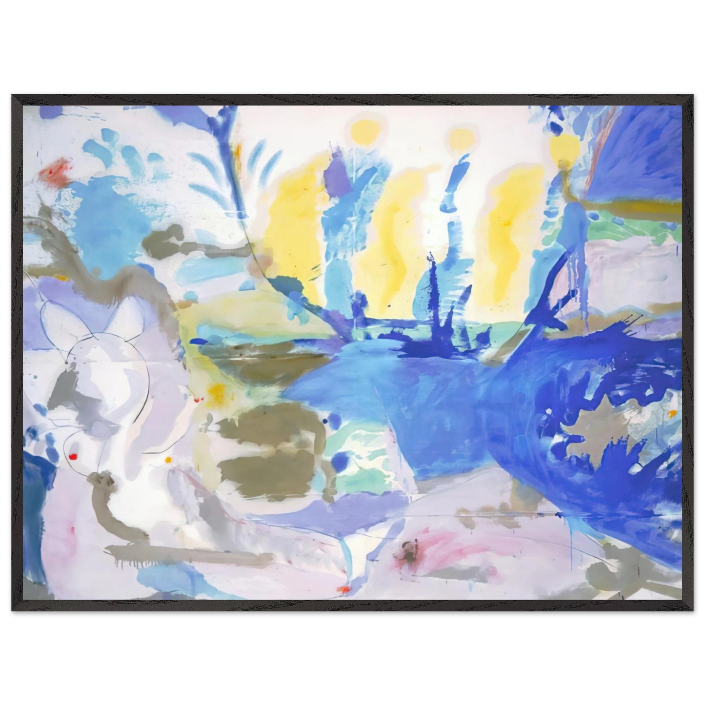 Helen Frankenthaler - Basque Beach - 1958 Wall art - A3 (29.7 x 42  cm) - Premium Wooden Framed Poster With Fine Art Paper-canvas - Wood frame