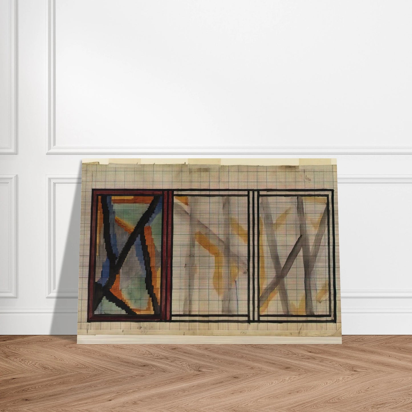 PRELIMINARY DESIGN FOR LADY HAMILTON RUG 1914 - Vanessa Bell Brushed Aluminum Print - 70x100 cm / 28x40 inches | Vanessa Bell Aluminum Print | Vanessa Bell Prints