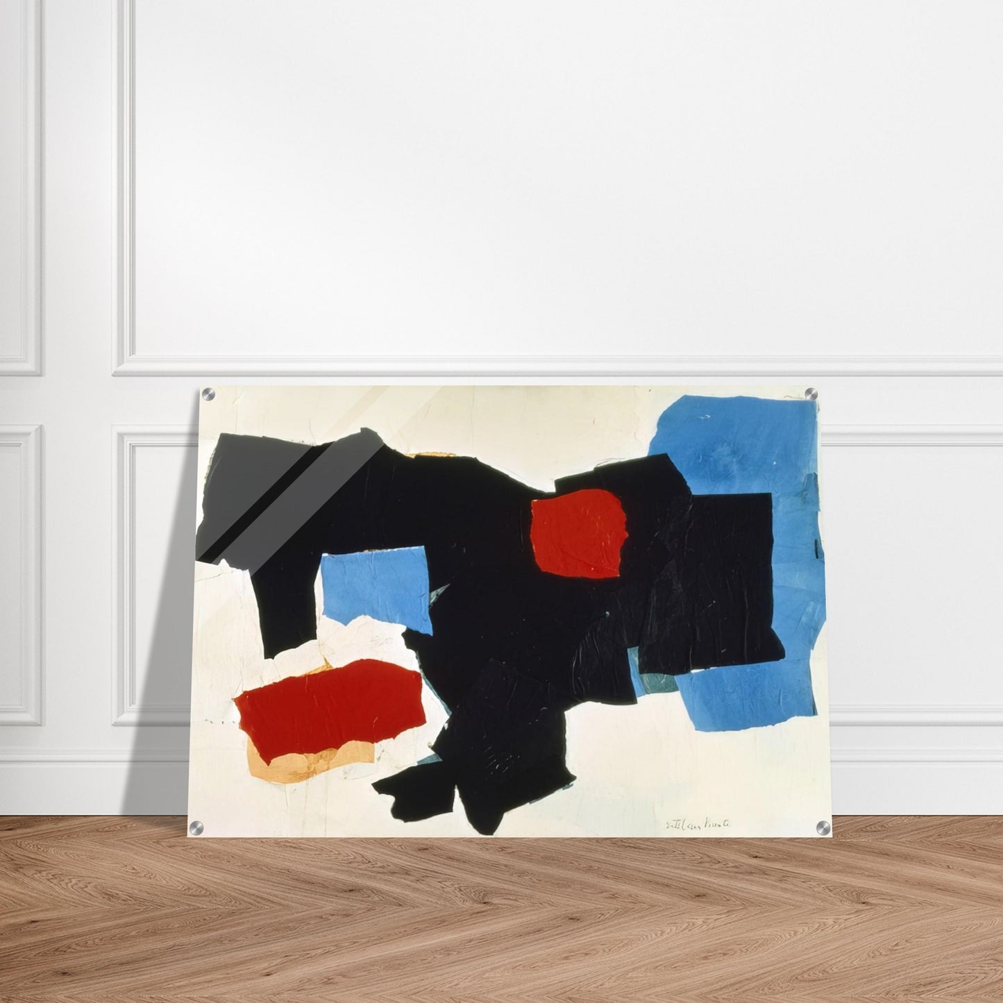 BLUE RED BLACK AND WHITE 1961 - Esteban Vicente Acrylic Print - 70x100 cm / 28x40″ inches | Esteban Vicente Wall Art | Esteban Vicente Prints