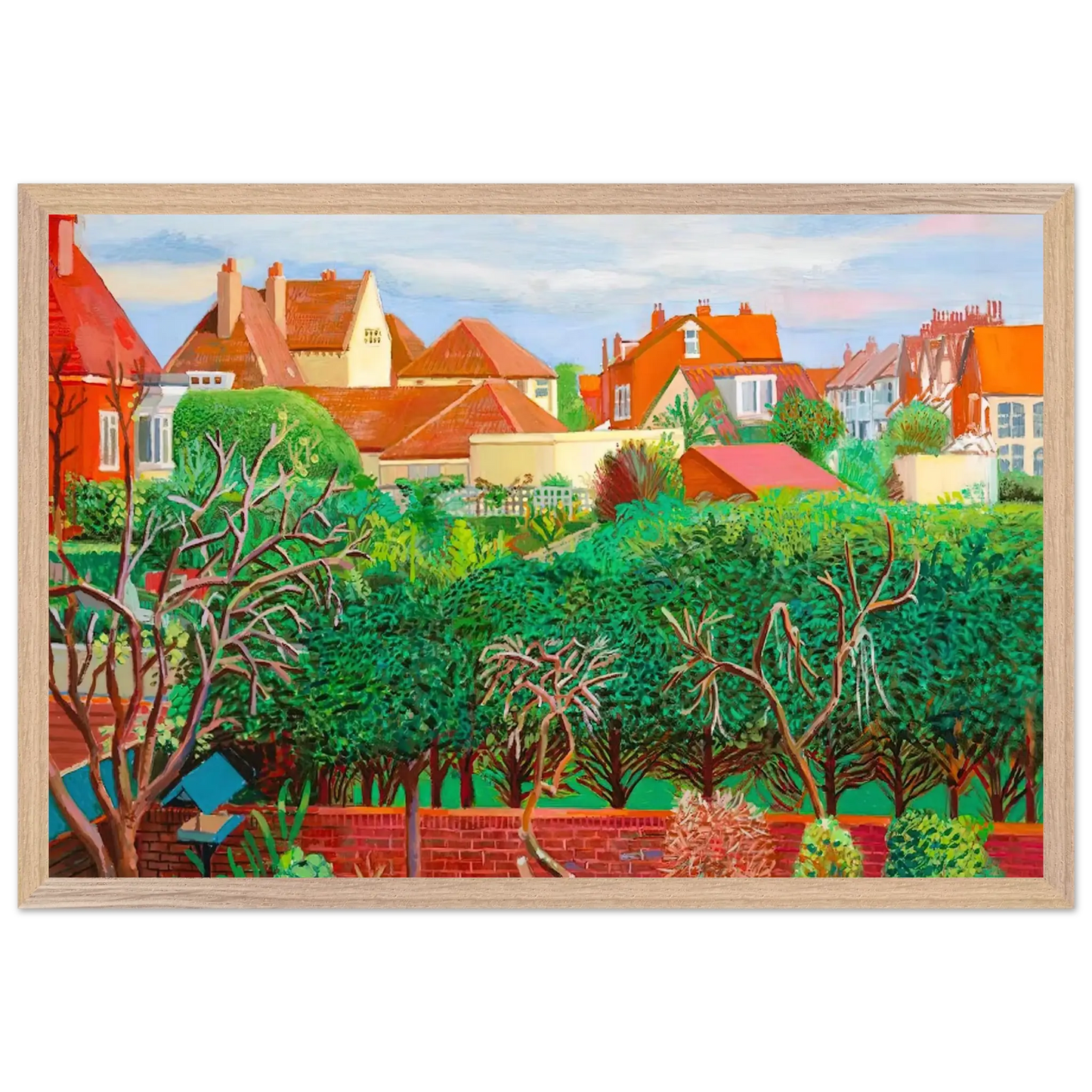 David Hockney - David Hockney Wall art - 20x25 cm / 8x10 Inches - Premium Wooden Framed Poster With Fine Art Paper - Wood frame