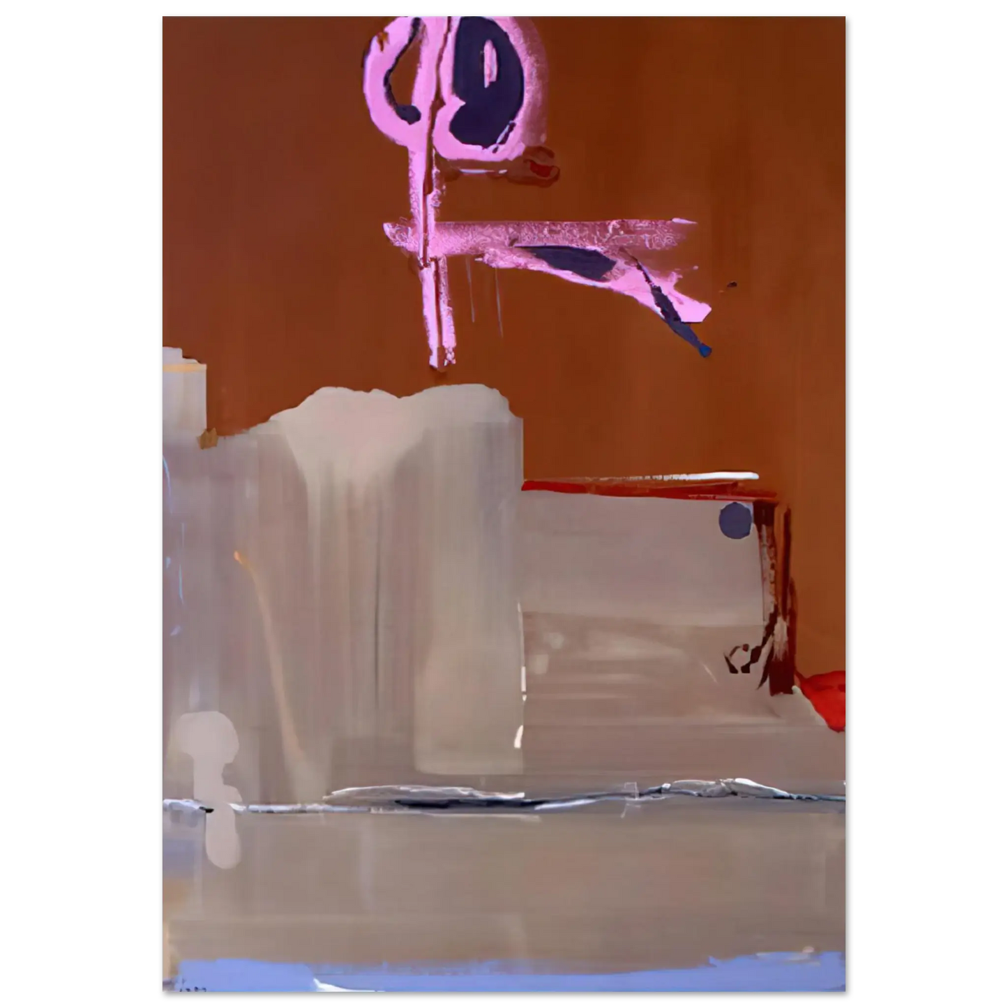 Helen Frankenthaler - Captain s Watch - 1986 Wall art - 40x50 cm / 16x20 Inches - Premium Wooden Framed Poster With Fine Art Paper - White frame
