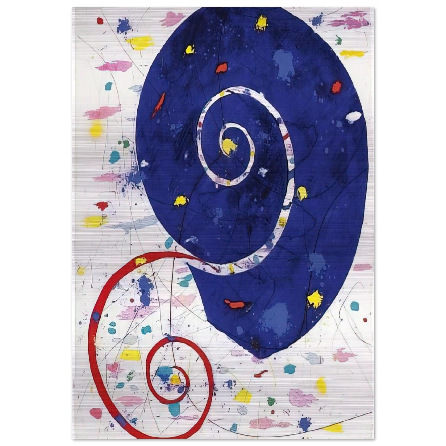 Ammonite  SFM 82-063  - Sam Francis Brushed Aluminum Print - 70x100 cm / 28x40 inches | Sam Francis Aluminum Print | Sam Francis Prints