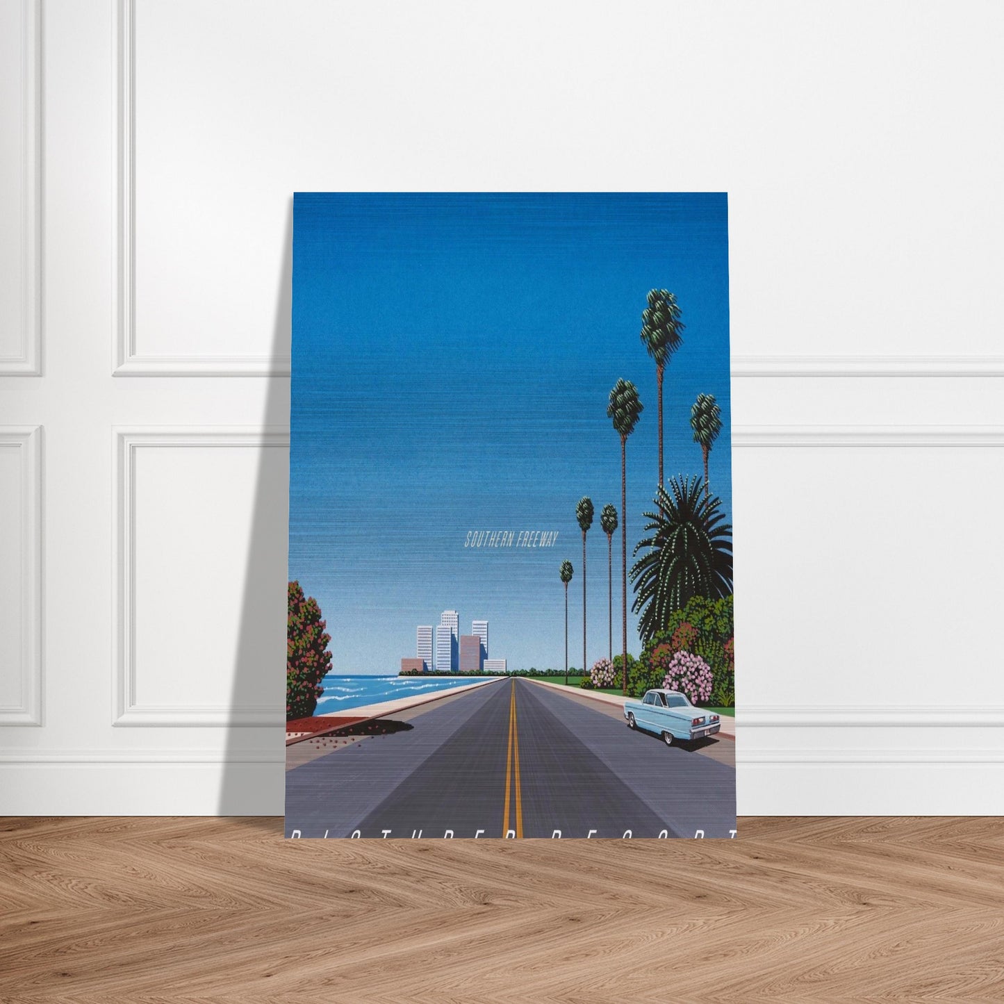 Southern Freeway Pictured Resort - Hiroshi Nagai Brushed Aluminum Print - 70x100 cm / 28x40 inches | Hiroshi Nagai Aluminum Print | Hiroshi Nagai Prints
