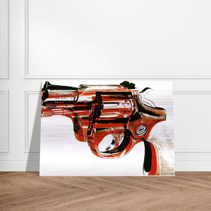 Gun - Andy Warhol Brushed Aluminum Print - 70x100 cm / 28x40 inches | Andy Warhol Aluminum Print | Andy Warhol Prints