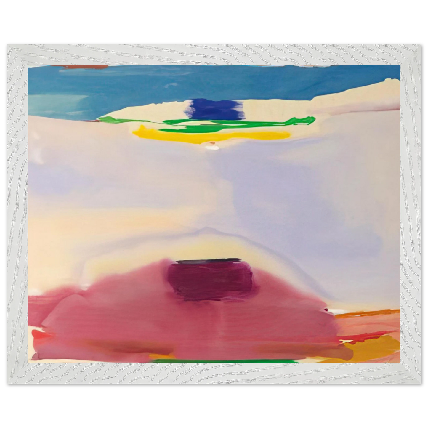 Helen Frankenthaler - Leveling - 1973 Wall art - 60x80 cm / 24x32 inches - Premium Wooden Framed Poster With Fine Art Paper-canvas - White frame